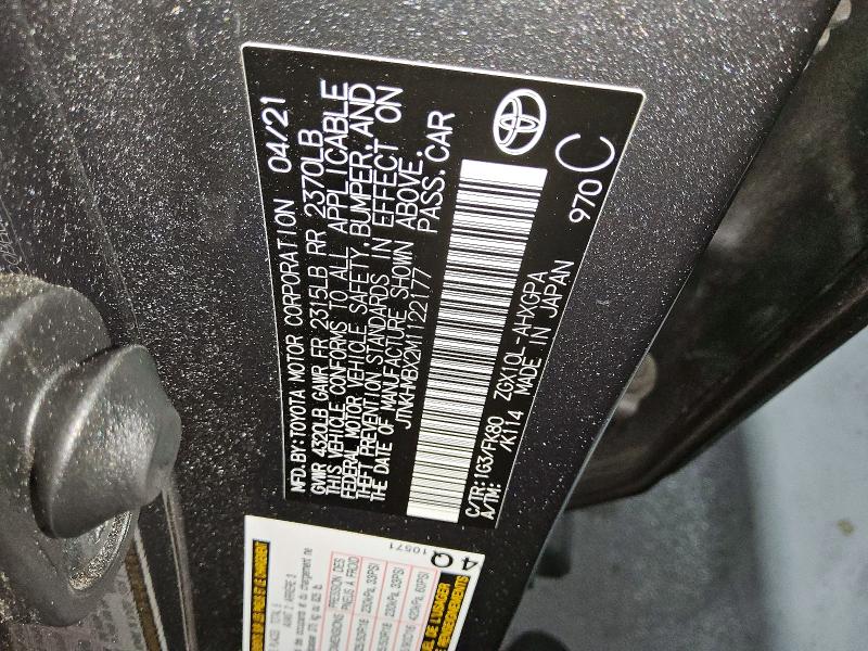 Продаж на аукціоні авто 2021 Toyota C-hr, vin: JTNKHMBX2M1122177, номер лоту: 71056246