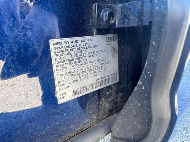 Aukcja sprzedaży 2019 Audi Q7, vin: WA1AHAF78KD027279, numer aukcji: 72452756