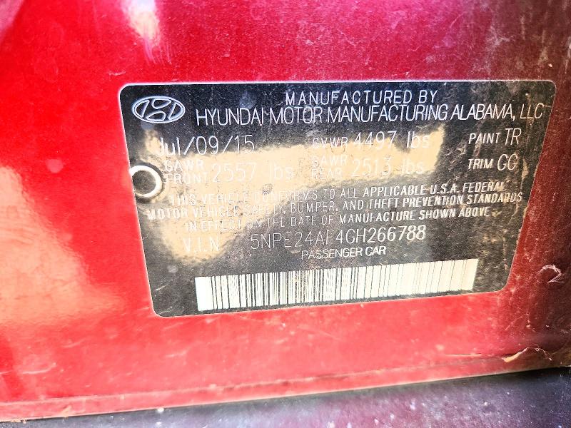 Продаж на аукціоні авто 2016 Hyundai Sonata, vin: 5NPE24AF4GH266788, номер лоту: 69742116