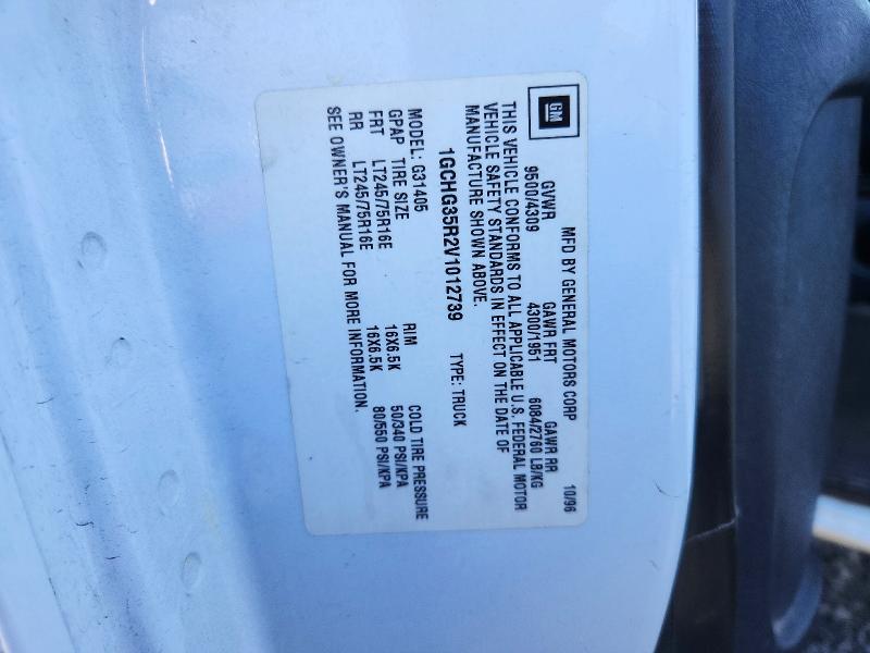 73540756 :رقم المزاد ، 1GCHG35R2V1012739 vin ، 1997 Chevrolet Express G3500 مزاد بيع