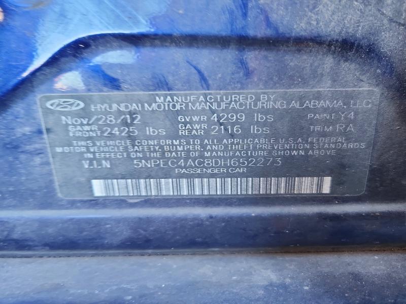 71004576 :رقم المزاد ، 5NPEC4AC8DH652273 vin ، 2013 Hyundai Sonata مزاد بيع