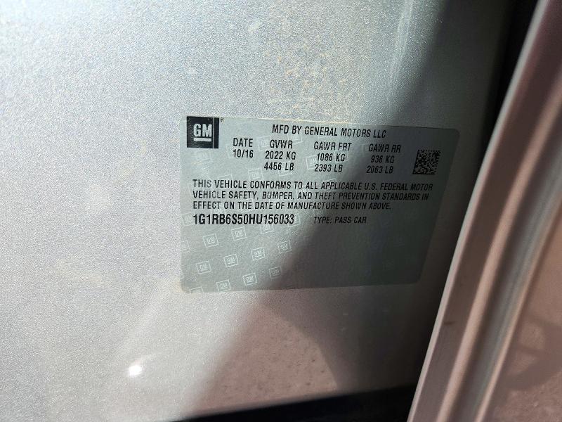 69515156 :رقم المزاد ، 1G1RB6S50HU156033 vin ، 2017 Chevrolet Volt مزاد بيع