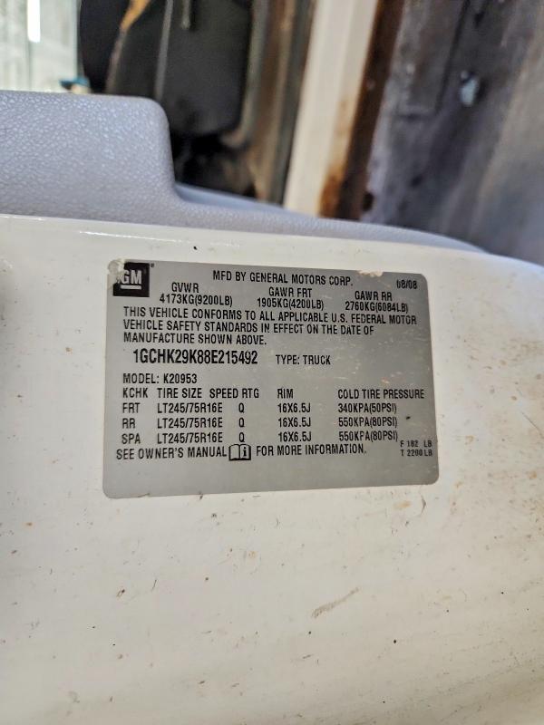 71436076 :رقم المزاد ، 1GCHK29K88E215492 vin ، 2008 Chevrolet Silverado مزاد بيع