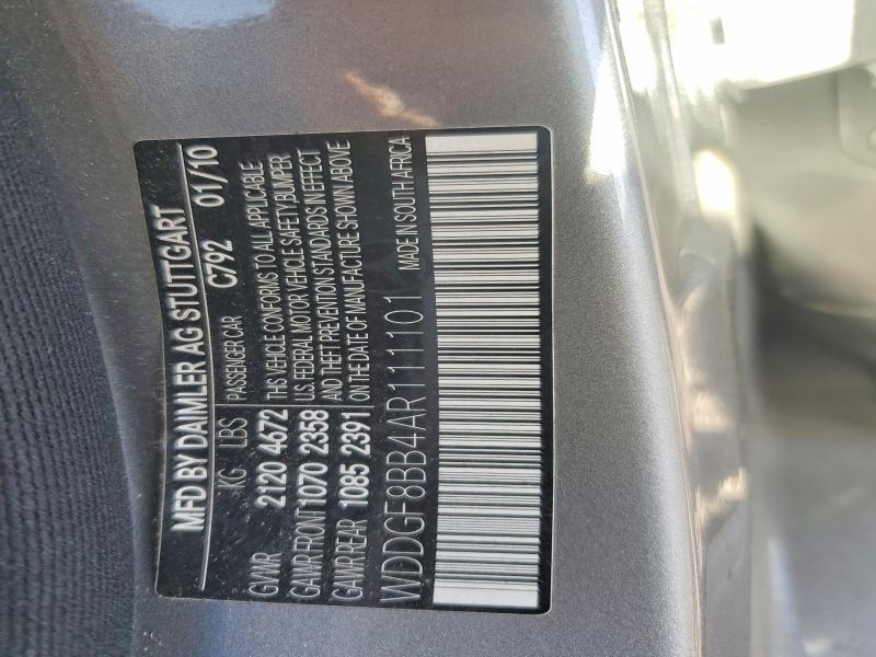 2010 Mercedes-benz C მანქანა იყიდება აუქციონზე, vin: WDDGF8BB4AR111101, აუქციონის ნომერი: 71642446