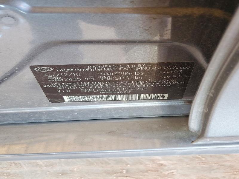 Продаж на аукціоні авто 2011 Hyundai Sonata, vin: 5NPEB4AC0BH050709, номер лоту: 72046886