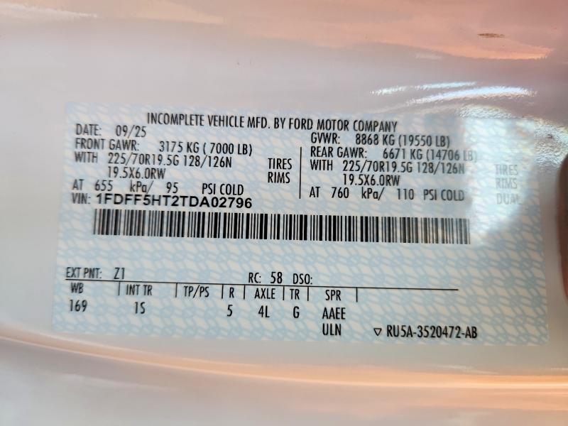 2026 Ford F550 მანქანა იყიდება აუქციონზე, vin: 1FDFF5HT2TDA02796, აუქციონის ნომერი: 70796216