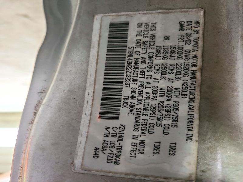 71900296 :رقم المزاد ، 5TENL42N22Z132337 vin ، 2002 Toyota Tacoma مزاد بيع