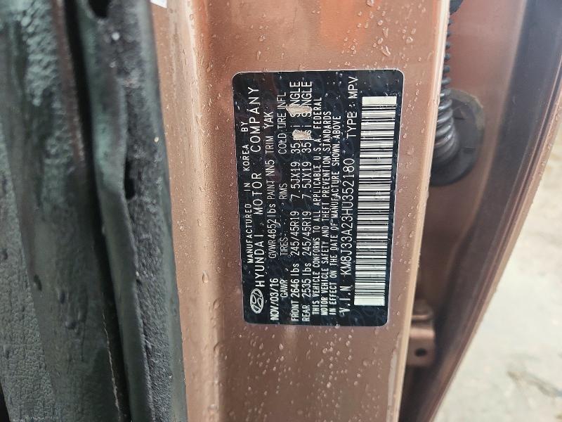 Продажа на аукционе авто 2017 Hyundai Tucson, vin: KM8J33A23HU352180, номер лота: 69161246