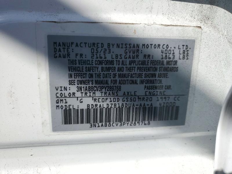 72198916 :رقم المزاد ، 3N1AB8CV3PY289768 vin ، 2023 Nissan Sentra مزاد بيع