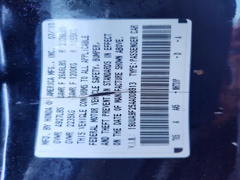 72669256 :رقم المزاد ، 19UUA9F25AA008913 vin ، 2010 Acura Tl مزاد بيع