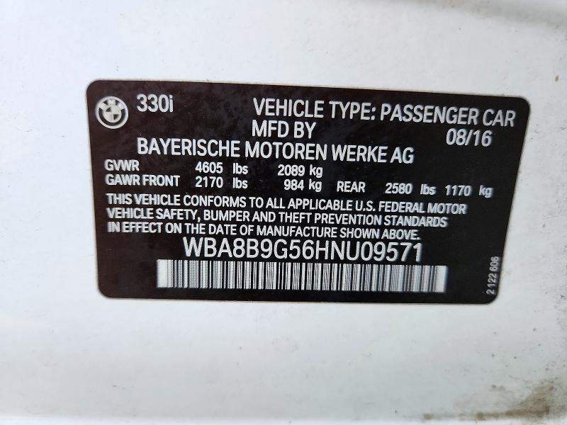 Продажа на аукционе авто 2017 Bmw 330, vin: WBA8B9G56HNU09571, номер лота: 73367266