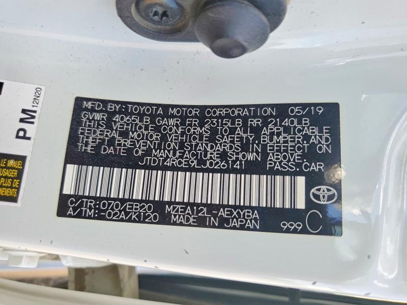 2020 Toyota Corolla მანქანა იყიდება აუქციონზე, vin: JTDT4RCE9LJ026141, აუქციონის ნომერი: 71641096