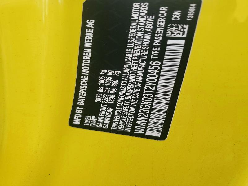 72623506 :رقم المزاد ، WMW23GX03T2Y00456 vin ، 2026 Mini Cooper مزاد بيع