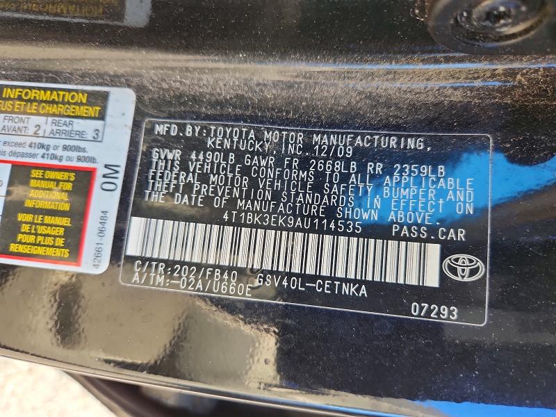 71455526 :رقم المزاد ، 4T1BK3EK9AU114535 vin ، 2010 Toyota Camry مزاد بيع