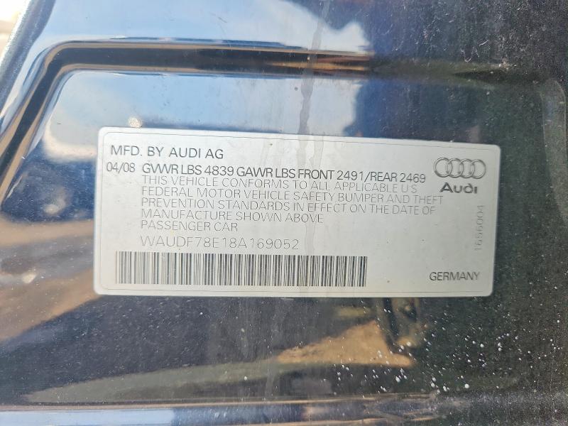 71061736 :رقم المزاد ، WAUDF78E18A169052 vin ، 2008 Audi A4 مزاد بيع
