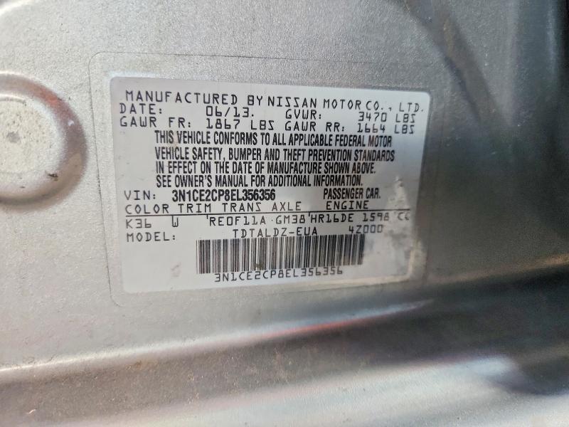 Aukcja sprzedaży 2014 Nissan Versa Note, vin: 3N1CE2CP8EL356356, numer aukcji: 71394056