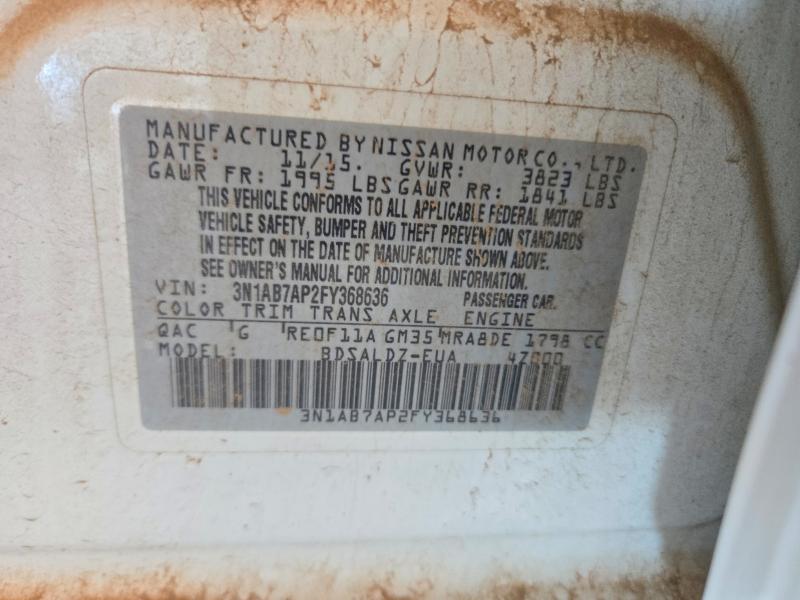 Aukcja sprzedaży 2015 Nissan Sentra, vin: 3N1AB7AP2FY368636, numer aukcji: 71499806