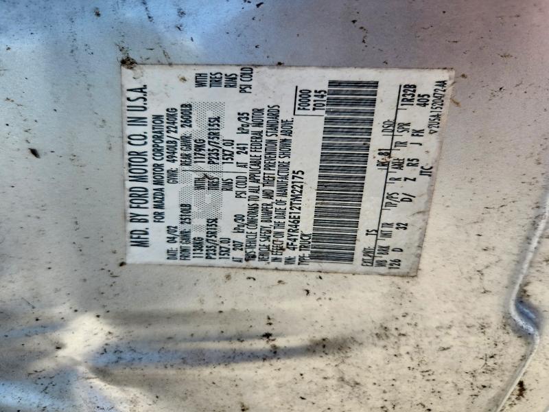 71913486 :رقم المزاد ، 4F4YR46E12TM22175 vin ، 2002 Mazda B4000 مزاد بيع