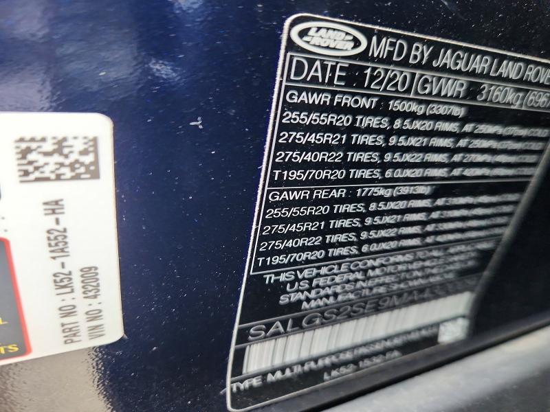 Продаж на аукціоні авто 2021 Land Rover Range Rover, vin: SALGS2SE9MA432009, номер лоту: 69766656