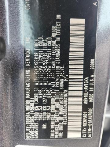 Aukcja sprzedaży 2010 Toyota Venza, vin: 4T3ZA3BB3AU031678, numer aukcji: 71774296