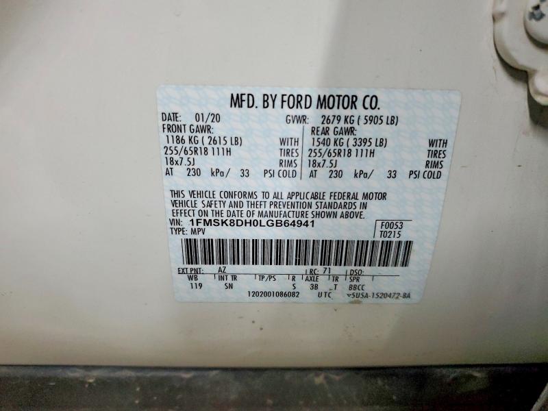 Продажа на аукционе авто 2020 Ford Explorer, vin: 1FMSK8DH0LGB64941, номер лота: 70377716