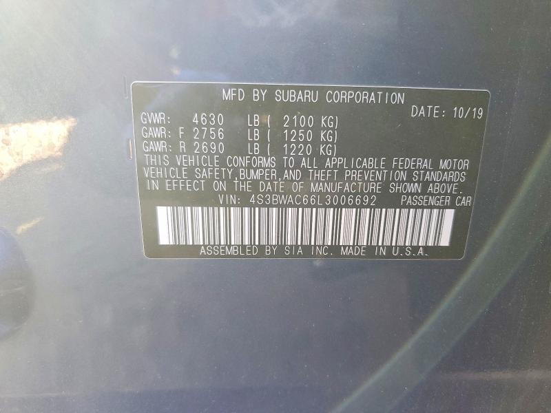 Продажа на аукционе авто 2020 Subaru Legacy, vin: 4S3BWAC66L3006692, номер лота: 71489216