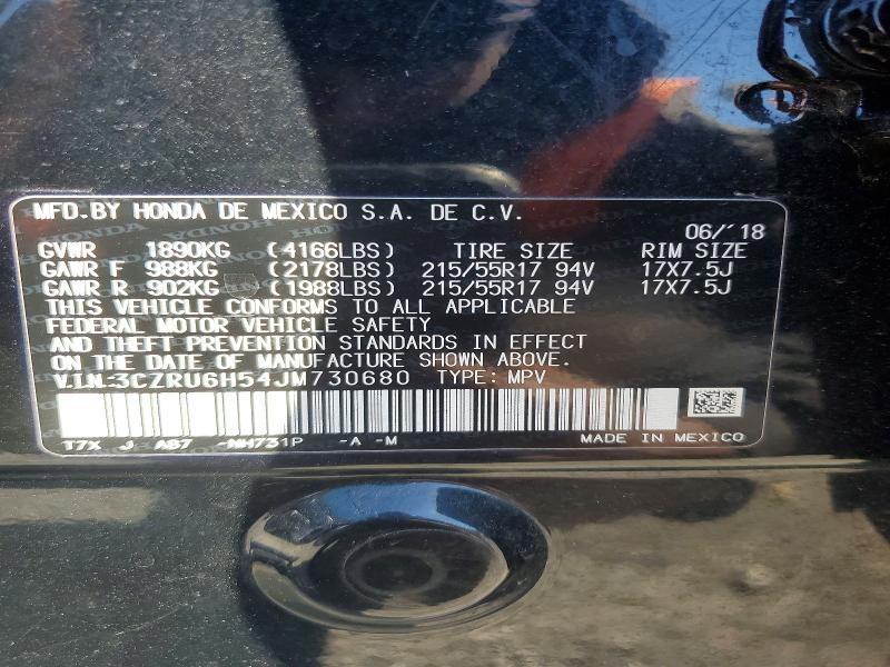 Продаж на аукціоні авто 2018 Honda Hr-v, vin: 3CZRU6H54JM730680, номер лоту: 71861286