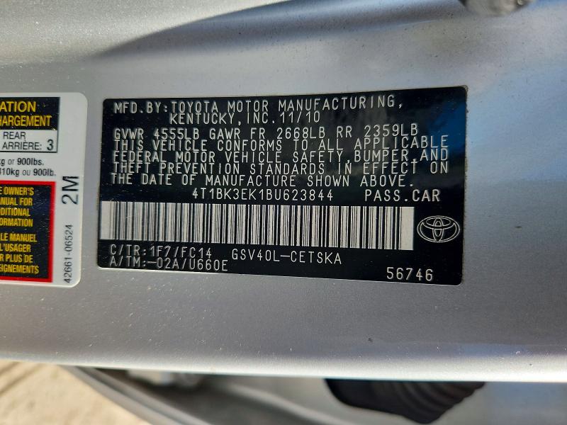 Продажа на аукционе авто 2011 Toyota Camry, vin: 4T1BK3EK1BU623844, номер лота: 71815056