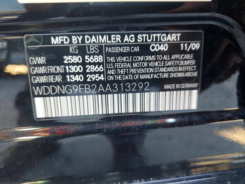 Aukcja sprzedaży 2010 Mercedes-benz S, vin: WDDNG9FB2AA313292, numer aukcji: 71291516