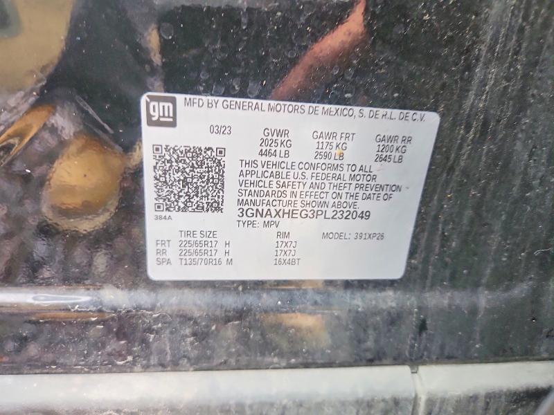 Aukcja sprzedaży 2023 Chevrolet Equinox, vin: 3GNAXHEG3PL232049, numer aukcji: 71380826
