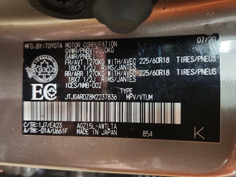 67904076 :رقم المزاد ، JTJGARDZ8M2237836 vin ، 2021 Lexus Nx 300 مزاد بيع