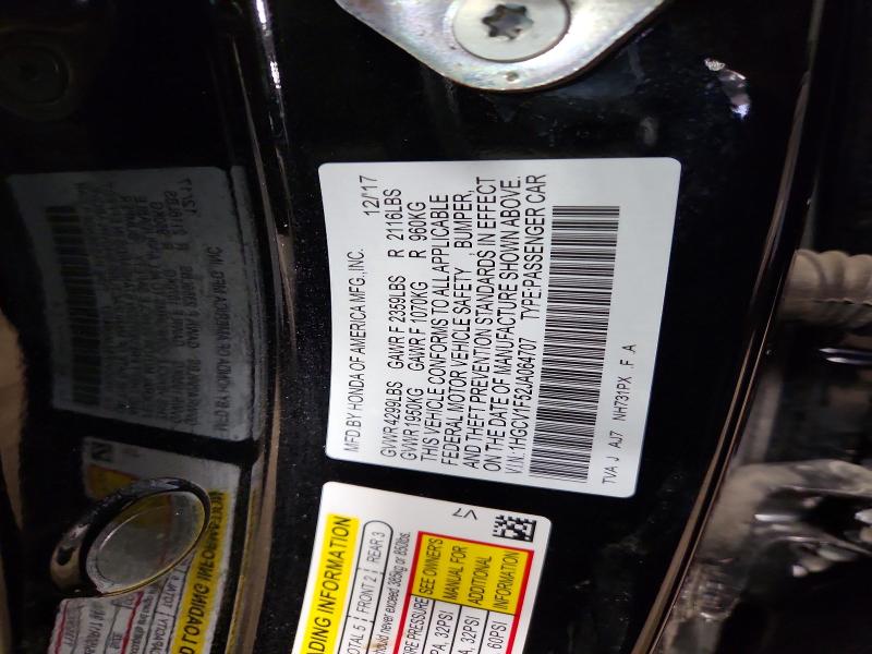 71088876 :رقم المزاد ، 1HGCV1F52JA064707 vin ، 2018 Honda Accord مزاد بيع