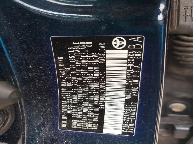 Aukcja sprzedaży 2018 Toyota Corolla, vin: 5YFBURHE4JP851470, numer aukcji: 71542756