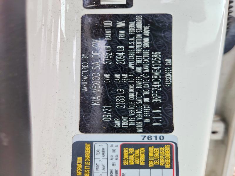 Aukcja sprzedaży 2021 Kia Forte, vin: 3KPF24AD8ME410586, numer aukcji: 70856866