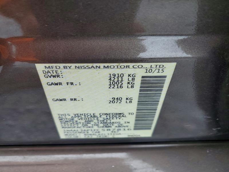 Auction sale of the 2015 Nissan Altima, vin: 1N4AL3AP1FC587816, lot number: 71385106