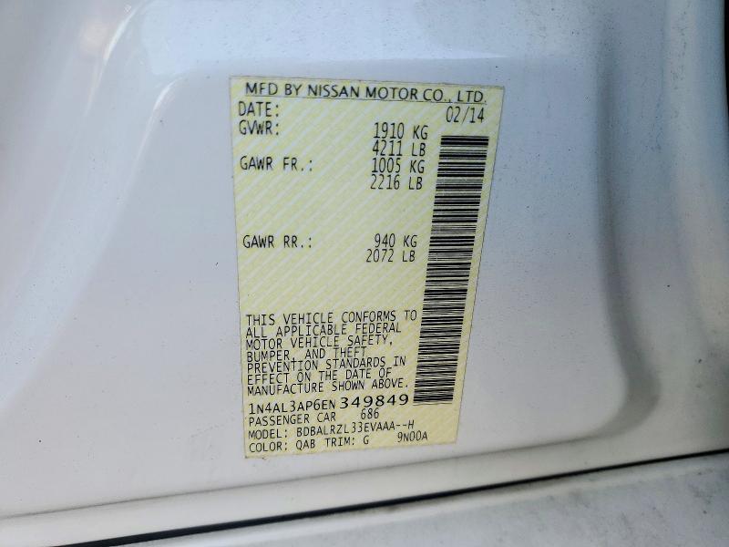 Продаж на аукціоні авто 2014 Nissan Altima, vin: 1N4AL3AP6EN349849, номер лоту: 72290506