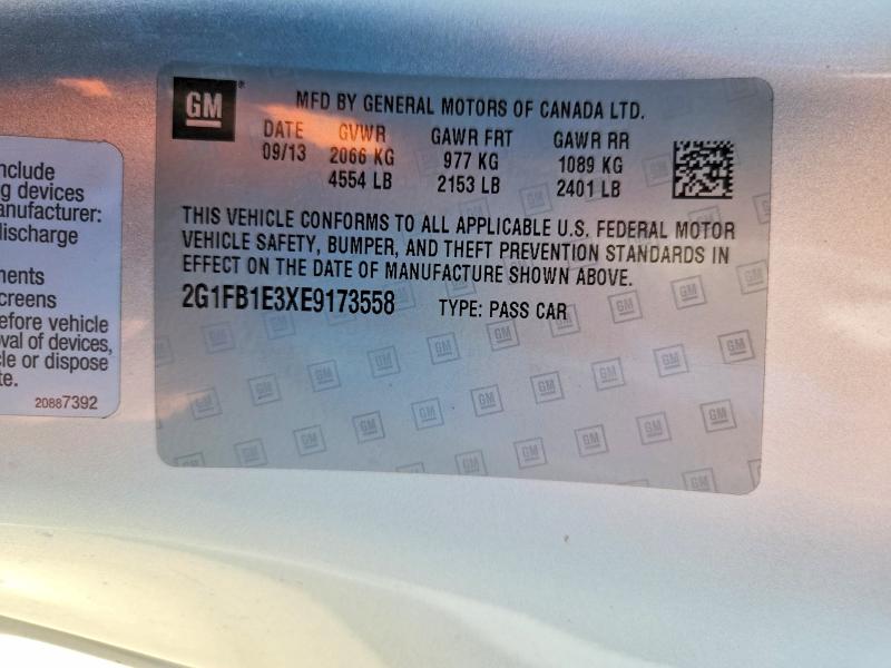 Продаж на аукціоні авто 2014 Chevrolet Camaro, vin: 2G1FB1E3XE9173558, номер лоту: 71465056
