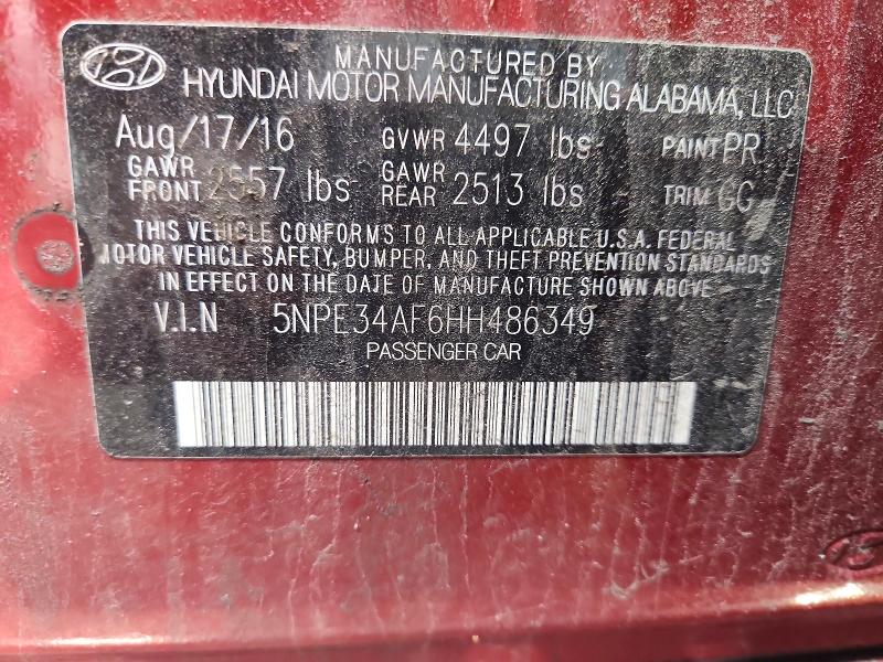 Aukcja sprzedaży 2017 Hyundai Sonata, vin: 5NPE34AF6HH486349, numer aukcji: 71293216