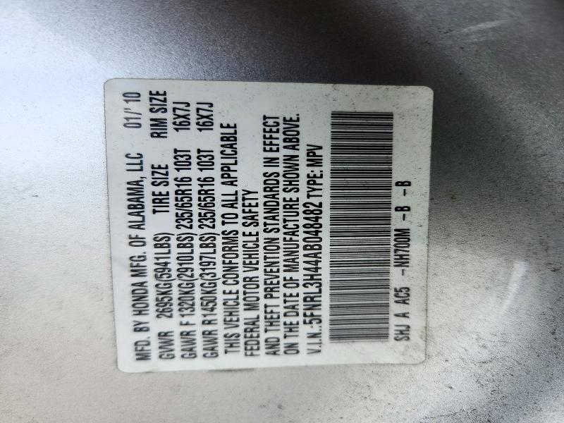 Продаж на аукціоні авто 2010 Honda Odyssey, vin: 5FNRL3H44AB048482, номер лоту: 72314696