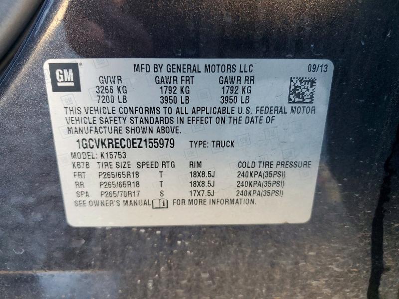 Aukcja sprzedaży 2014 Chevrolet Silverado, vin: 1GCVKREC0EZ155979, numer aukcji: 72522886