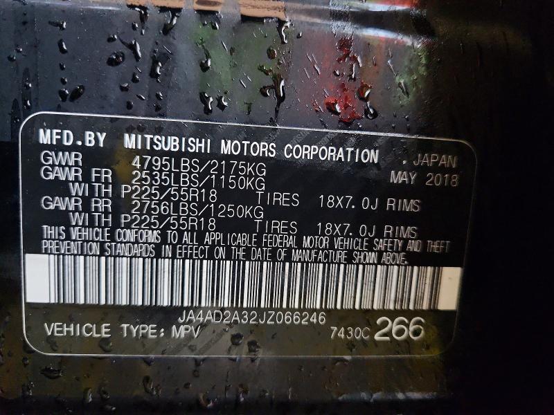 Aukcja sprzedaży 2018 Mitsubishi Outlander, vin: JA4AD2A32JZ066246, numer aukcji: 71212016