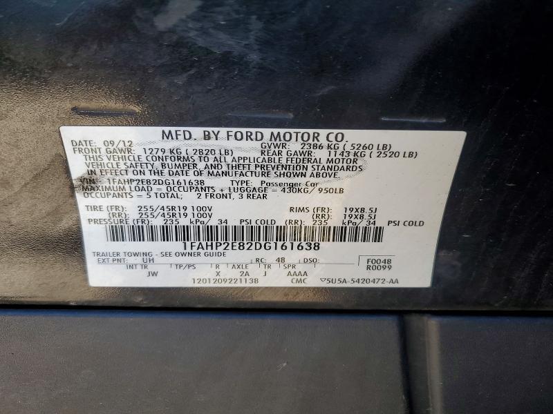 2013 Ford Taurus მანქანა იყიდება აუქციონზე, vin: 1FAHP2E82DG161638, აუქციონის ნომერი: 71430326