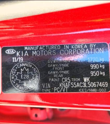 71717616 :رقم المزاد ، KNAF55AC3L5067469 vin ، 2020 Kia Forte مزاد بيع