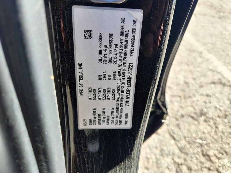 Продажа на аукционе авто 2021 Tesla Model 3, vin: 5YJ3E1EC6MF936221, номер лота: 72710626