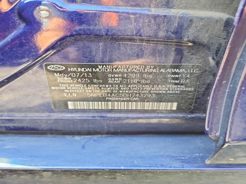 Продажа на аукционе авто 2013 Hyundai Sonata, vin: 5NPEB4AC5DH743293, номер лота: 70178796