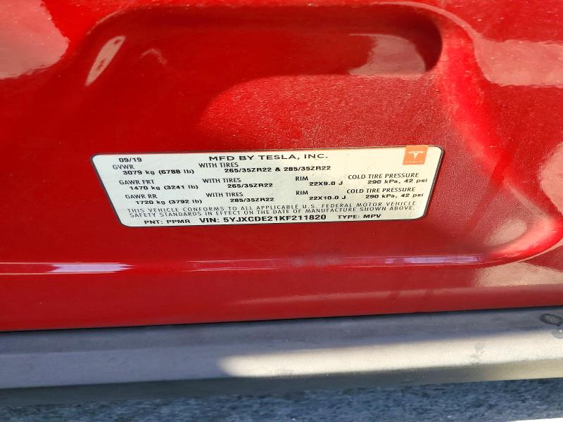 Продажа на аукционе авто 2019 Tesla Model X, vin: 5YJXCDE21KF211820, номер лота: 73739166