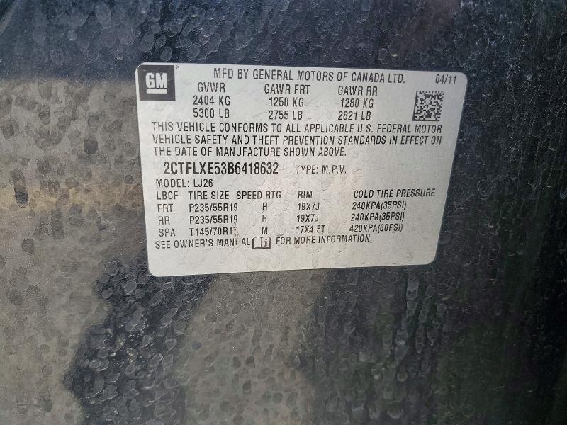 71452486 :رقم المزاد ، 2CTFLXE53B6418632 vin ، 2011 Gmc Terrain مزاد بيع