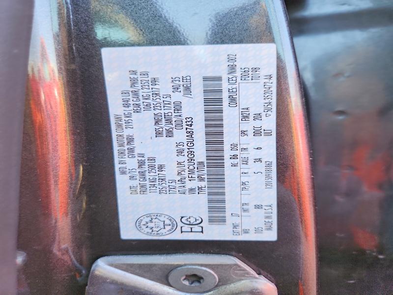 2016 Ford Escape მანქანა იყიდება აუქციონზე, vin: 1FMCU9G91GUA87433, აუქციონის ნომერი: 70151086