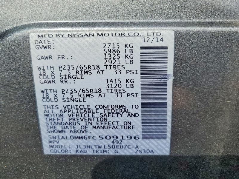 Продаж на аукціоні авто 2015 Infiniti Qx60, vin: 5N1AL0MM6FC509196, номер лоту: 71668876
