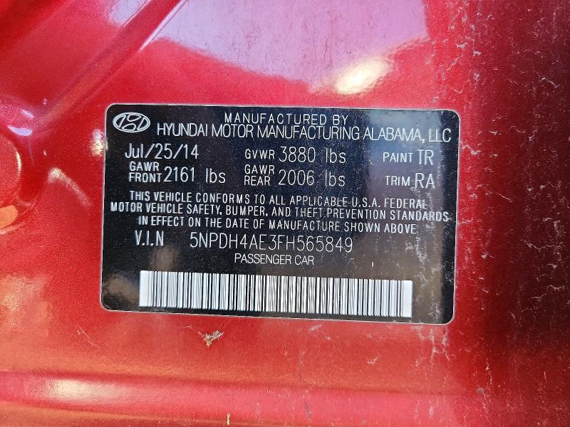 Продажа на аукционе авто 2015 Hyundai Elantra, vin: 5NPDH4AE3FH565849, номер лота: 73239606